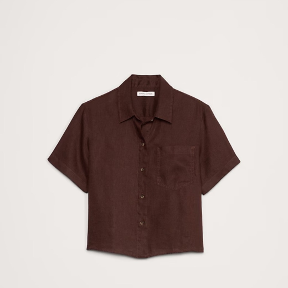 Banana Republic Boxy Linen Short-Sleeve Shirt and shorts SET